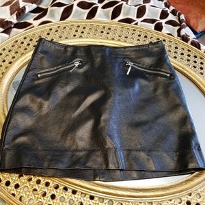 Divided Black Leather Vegan Friendly Skirt size 6